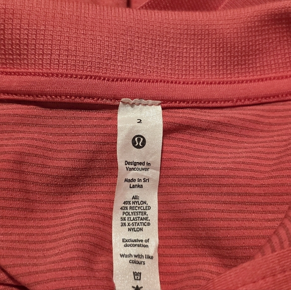 lululemon Swiftly Tech Relaxed-Fit Polo Shirt Lip Gloss Size 2 - Picture 3 of 5